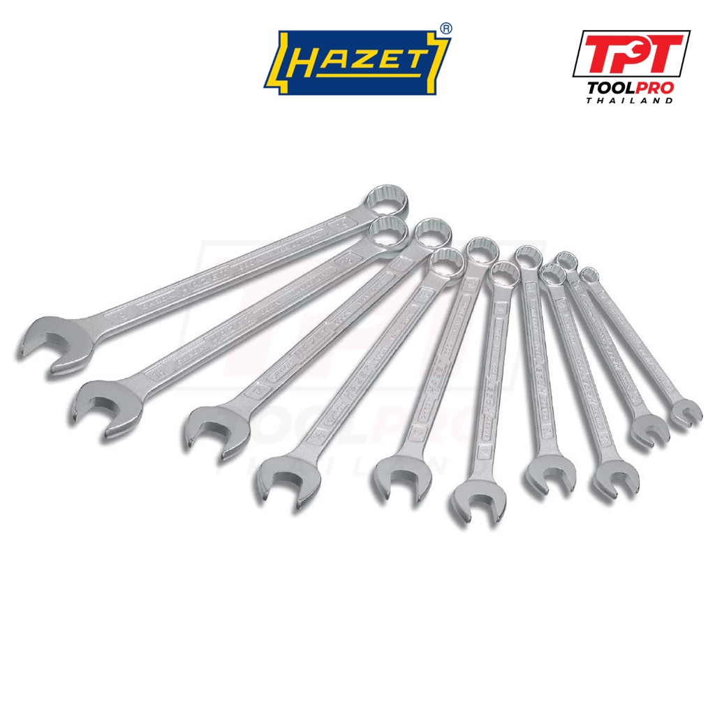 Hazet ชุดประแจแหวนข้างปากตาย Combination Spanner Set (600SPC/10)