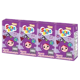 TIPCO Superkid น้ำองุ่นแดง Red Grape Juice100% ขนาด 110 มล. x 36 กล่อง ยกลัง (1ลัง/36กล่อง)