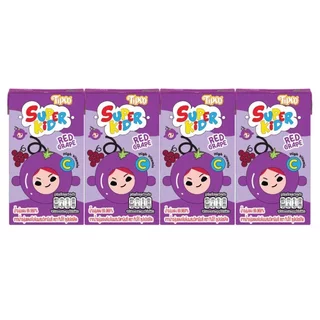 TIPCO Superkid น้ำองุ่นแดง Red Grape Juice100% ขนาด 110 มล. x 36 กล่อง ยกลัง (1ลัง/36กล่อง)