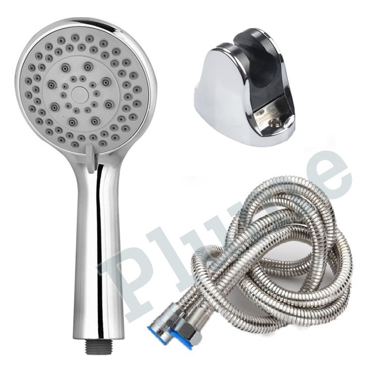 ฝักบัว ฝักบัวอาบน้ำปรับระดับน้ำได้ 5 ระดับ ที่ล็อคติดผนัง พร้อมสายน้ำดี 1.5ม