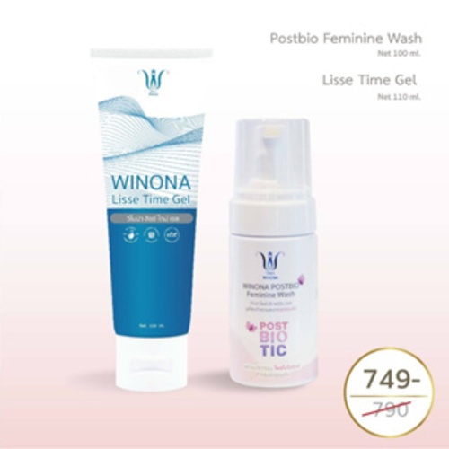 Winona Postbio Feminine Wash 100 ml + Lisse Time Gel เจลหล่อลื่น 110 ml