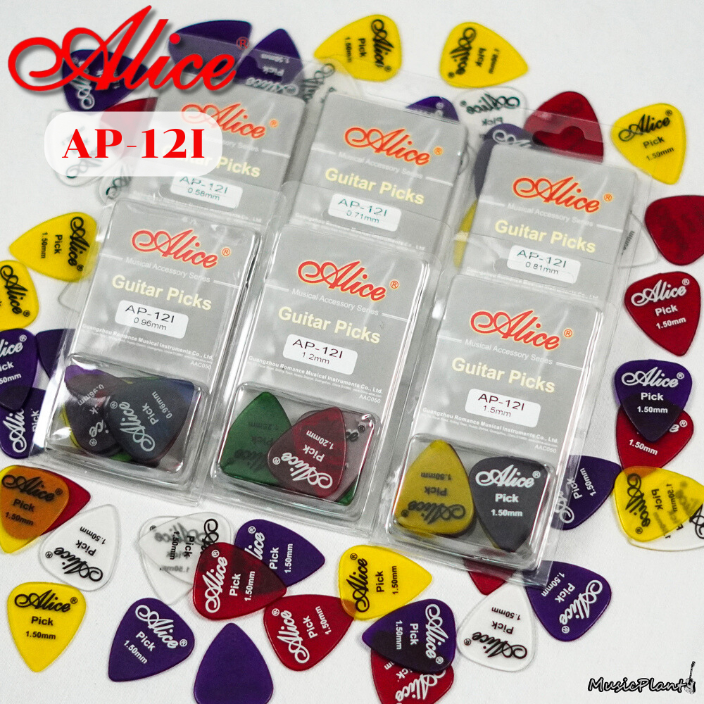 ปิ๊กกีตาร์ Alice - AP12I PC แบบใส แพ็ค 12 ตัว