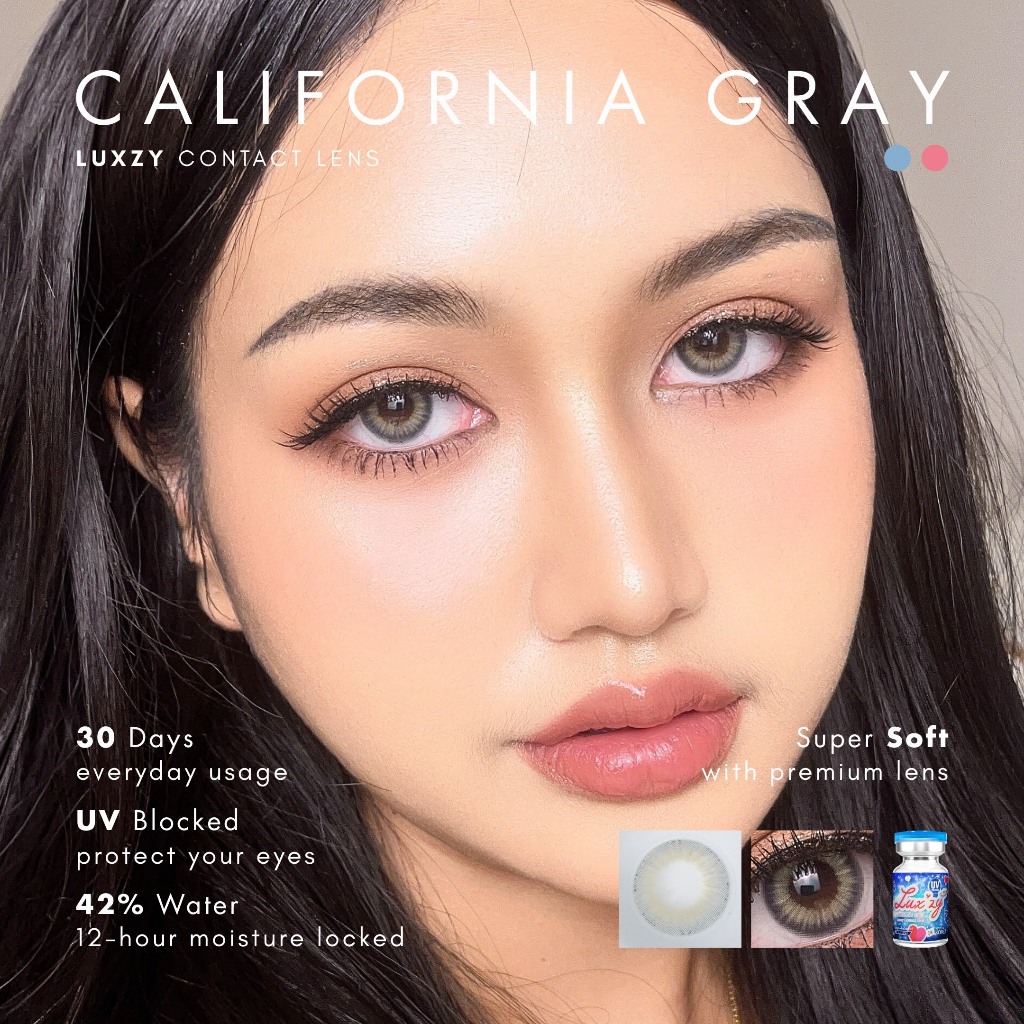 🔥คอนแทคเลนส์✨ขนาดมินิ✨Brown / Gray✨California (Luxzylens)