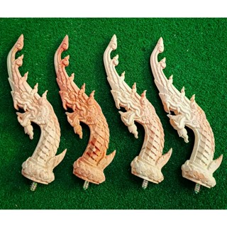 หัวพิณพญานาค ทำจากไม้ประดู่ ลายไม้ธรรมชาติ