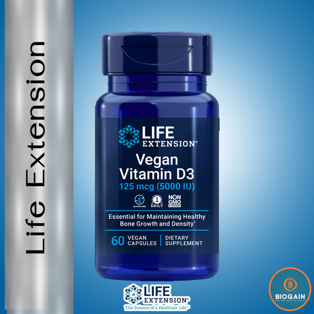 Life Extension Vegan Vitamin D3 - 125 mcg (5000 IU) / 60 Vegan Capsules