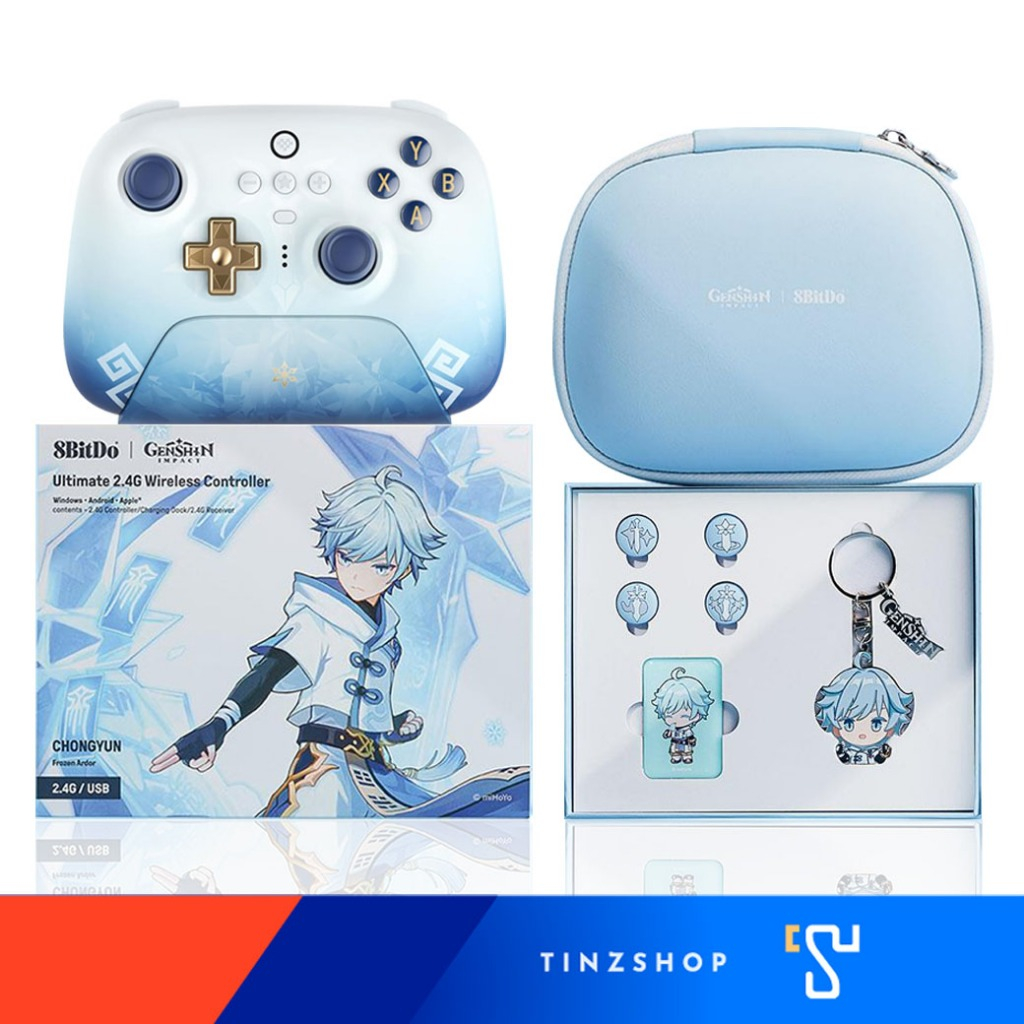 Tinzshop Joy 8BitDo Genshin 81HA Ultimate 2.4G (Genshin Impact - Chongyun) จอยไร้สาย Windows , Android , iOS