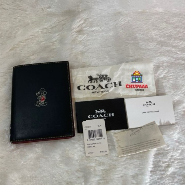 ปกพาสปอร์ต โค้ช  x ดิสนีย์ มิกกี้เมาส์ Passport cover COACH X Disney Mickey Mouse ของแท้100% อุปกรณ์