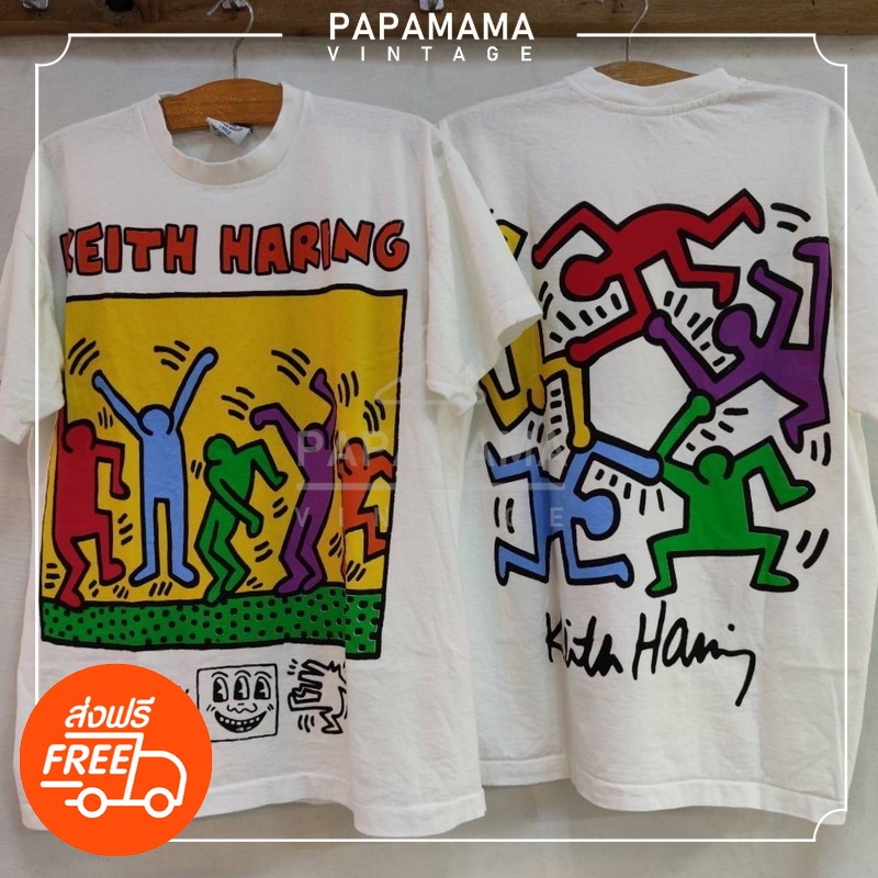 [ KEITH HARING ] ORIGINAL BOOTLEG แท้ 100% เสื้อวินเทจ งานArt ศิลปะ papamama vintage shirt