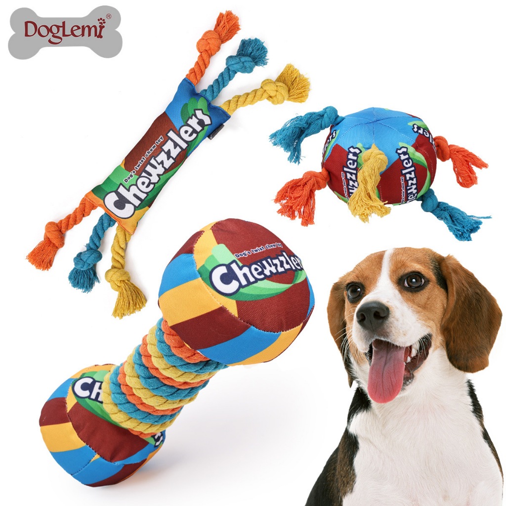 Happy PETs Rainbow Twisting Candy เชือกกัด บีบ/กัด มีเสียง ของเล่นหมา