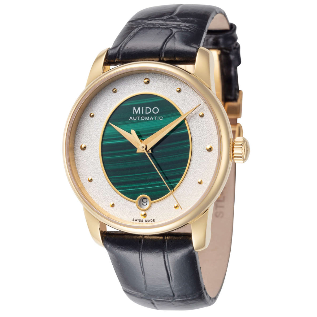 MIDO Baroncelli Women's Automatic Watch - White/Green Dial