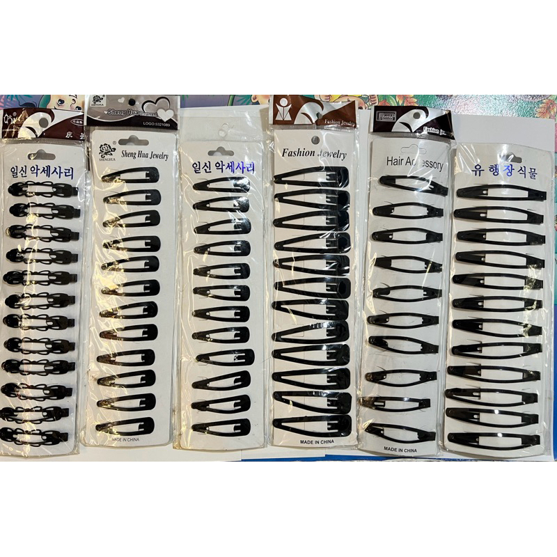 กิ๊บ 1-6 แผงละ 12 ตัว งานชุบดำ โล๊ะ งานจีน มีตำหนิ