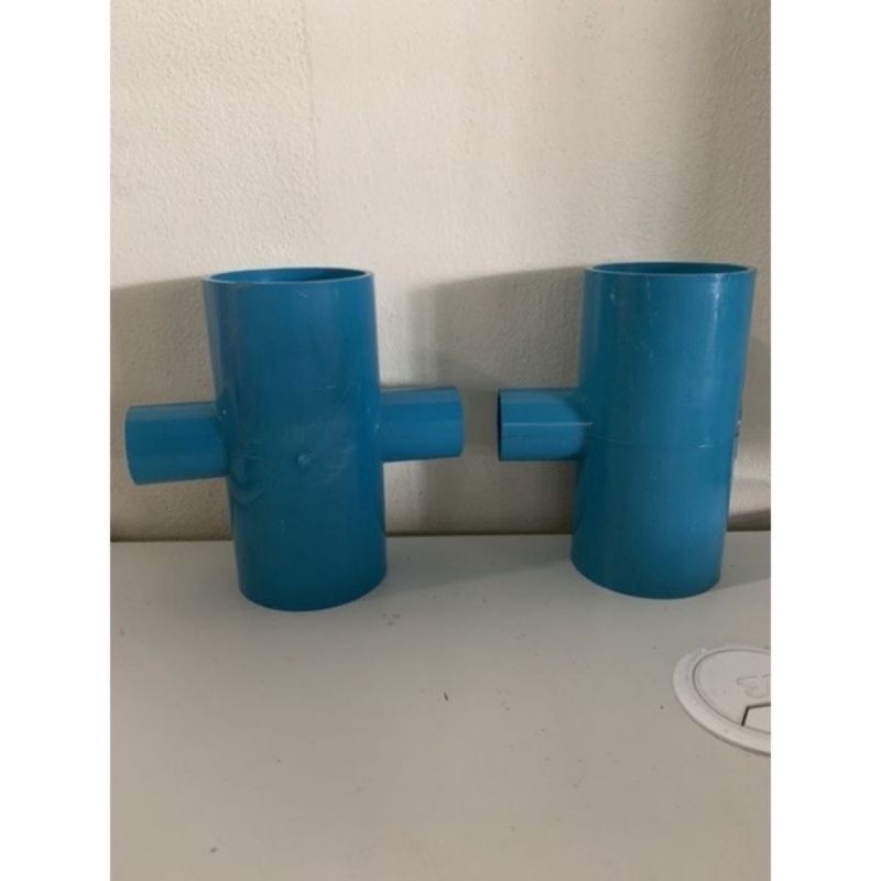 สามทาง สี่ทาง PVC ขนาด 21/2"x1" (2นิ้วครึ่งลด1นิ้ว) สีฟ้า สามทางลด เกรดเกษตร