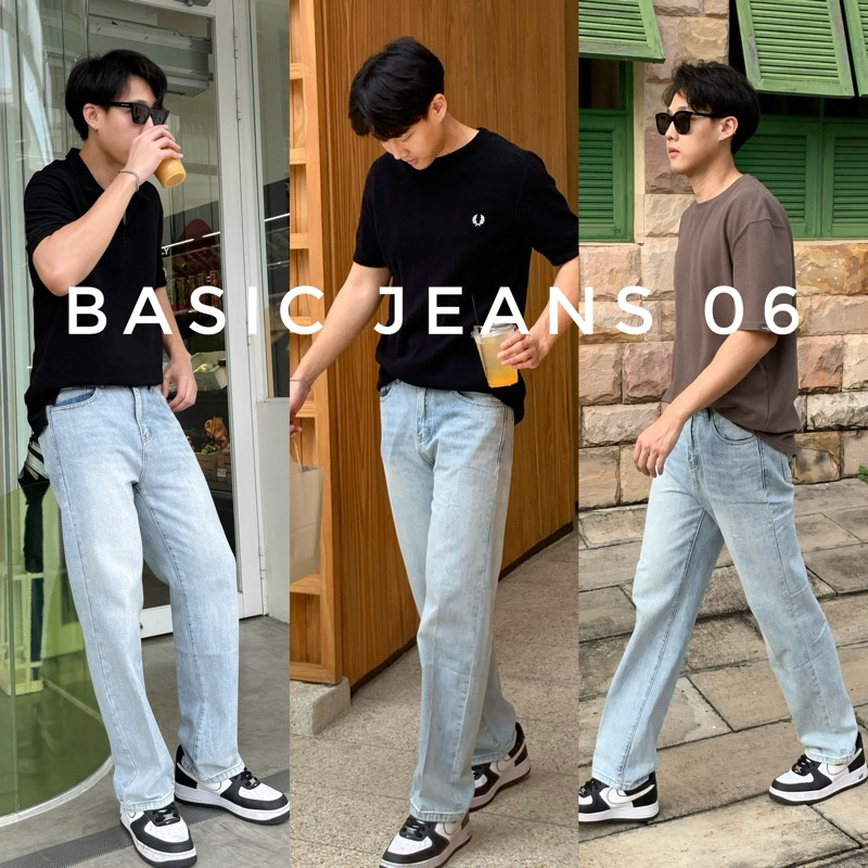 06 Basic jeans (790.-) “พร้อมส่ง“ กางเกงยีนส์ทรงขากระบอกกลาง สีอ่อนเฟดสวย ผ้ายีนส์หนา นิ่มใส่สบาย