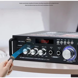 เครื่องขยายเสียง 600W แอมป์จิ๋ว สเตอริโอHIFI ไร้สายบลูทูธ วิทยุ FM USB แฟลชไดรฟ์ SD CARD BT-298A