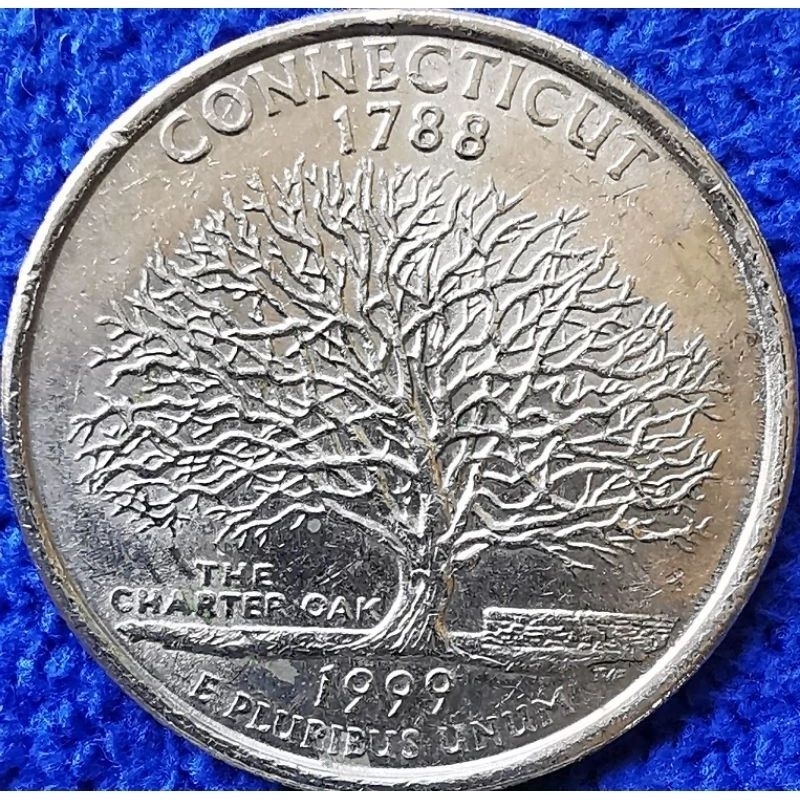 เหรียญ​USA, ใช้แล้ว, 0.25 USD, State quarter, Connecticut, #0793T, ใช้แล้ว​