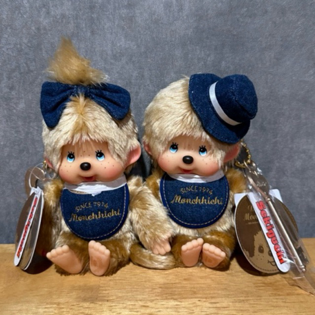พร้อมส่ง ! Sekiguchi Monchhichi 40th Anniversary Denim MCC S size 8 Inch (20 Cm) ของใหม่ป้ายห้อย ของ