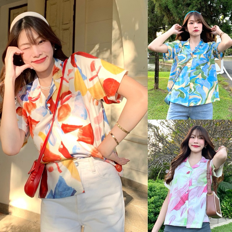 เสื้อเชิ้ต ฮาวาย ใส่สบาย Free size อก40"