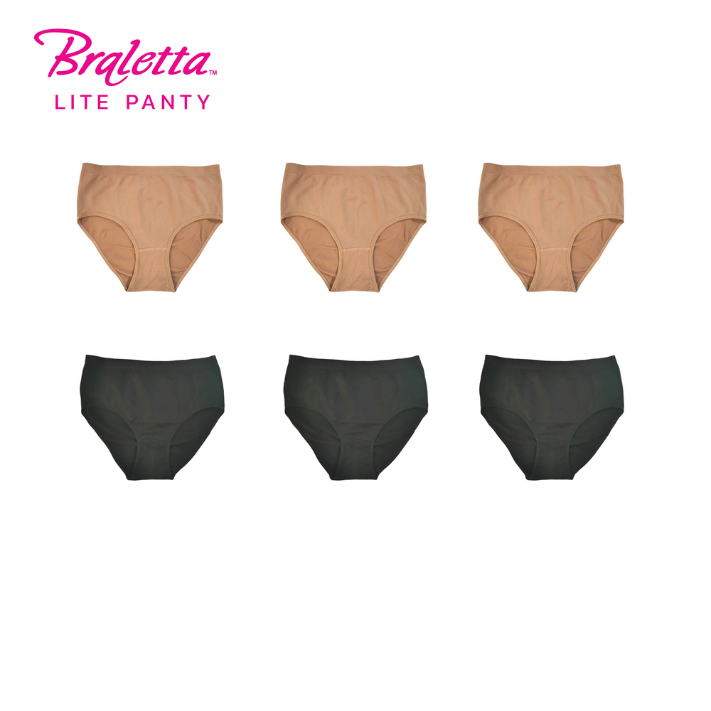Braletta Lite Panty 6 pcs pack กางเกงใน ผ้าทอ Seamless สวมสบาย ผ้านุ่ม กระชับก้น ฟรีไซส์ แพ็ค 6 ตัว
