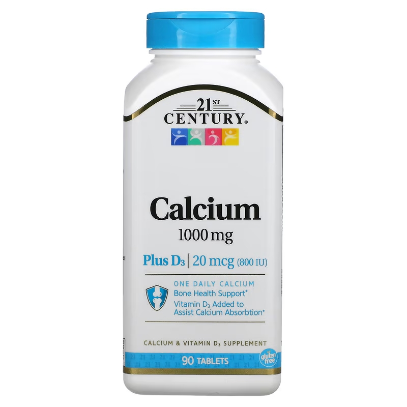 21st Century - Calcium 1000 mg + D3 (90 Tablets) แคลเซียม + วิตามินดี 3