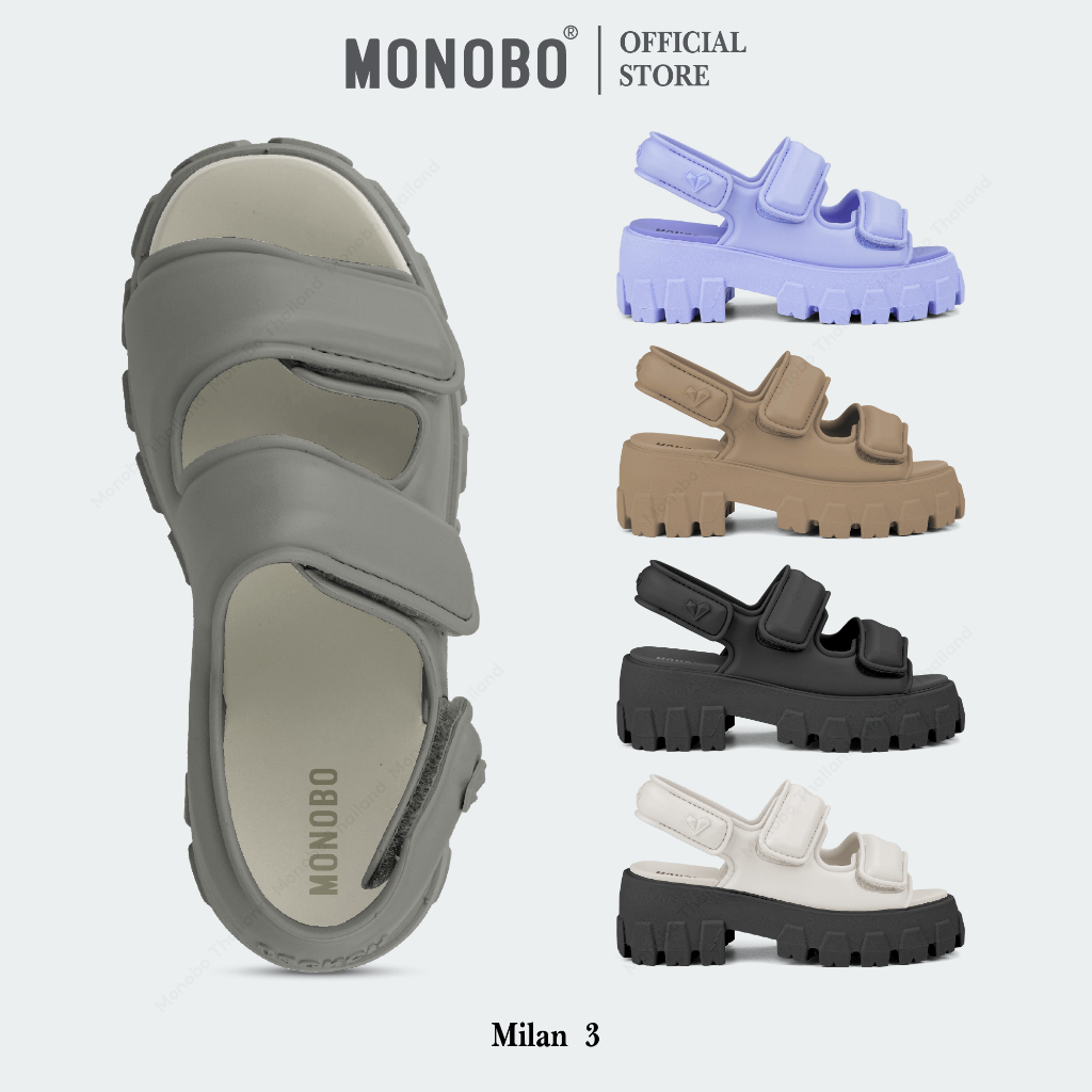 MONOBO รุ่น Milan 3 รองเท้ารัดข้อรองเท้าแฟชั่นส้นสูง ปรับแบบเข็มขัดใหม่ ของแท้100%