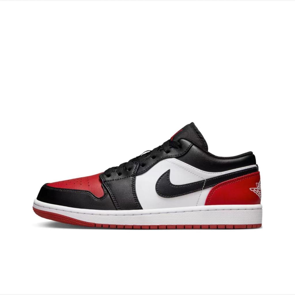 ไนกี้จอแดน แท้💯 Jordan Air Jordan 1 Low"Bred Toe"  รองเท้าบาส สีดำแดง 553558-161