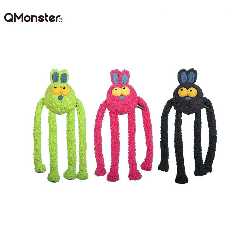 Q-monster Swinging Rabbit ตุ๊กตา บีบ/กัด มีเสียง ของเล่น สัตว์เลี้ยง สุนัข Happy PETs