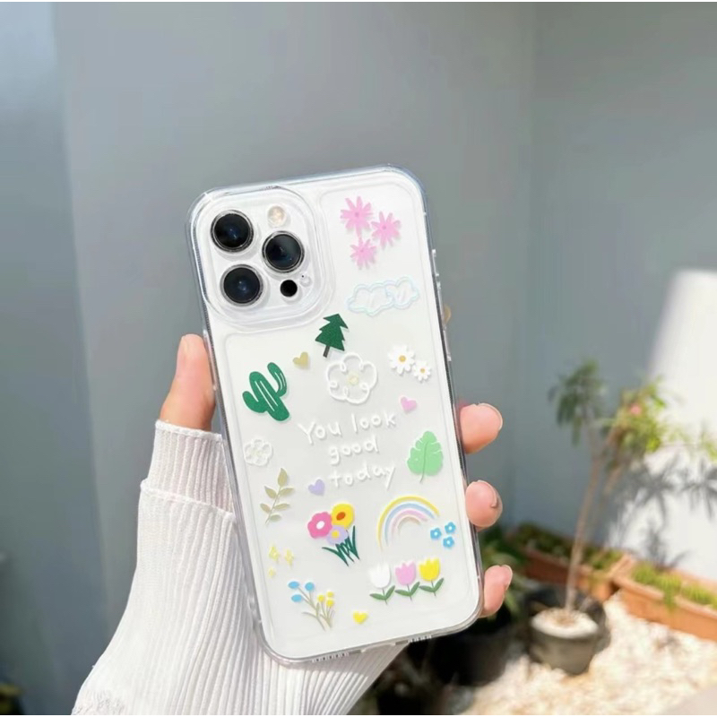 เคสใส Caseลายการ์ตูน กันกล้องสำหรับรุ่นไอโฟน15promax i15 XR i11 i13 i14 i12 promax 7plus วีโว้V29 Y17 Y20 Y02 Y02S Y27