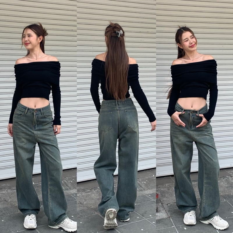 3pcs.basket "J2405" Smoke jeans กางเกงยีนส์ขายาว