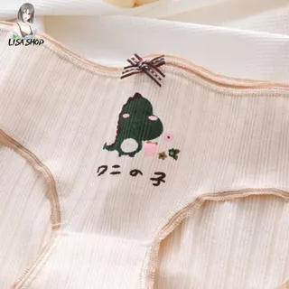 กางเกงชั้นในแฟชั่น โทนสีเขียว ลายไดโนเสาร์น่ารัก ผ้าคอตตอน ใส่สบายผ้านุ่ม CS026