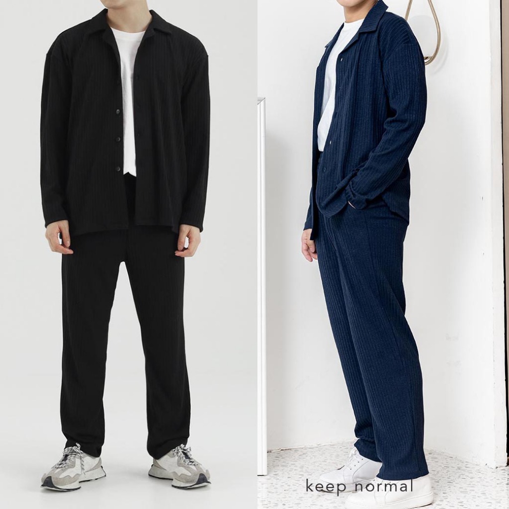 ทักแชทรับโค้ดลดเพิ่ม Rib Texture Shirt & Trousers สินค้าขายแยกชิ้น
