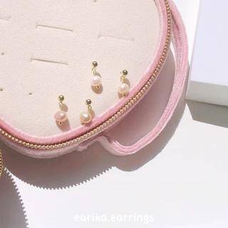 earika.earrings - pearl dangle collection รวมต่างหูห้อยไข่มุกก้านเงินแท้ชุบทองคำขาว/ทอง ผิวแพ้ง่ายใส่ได้