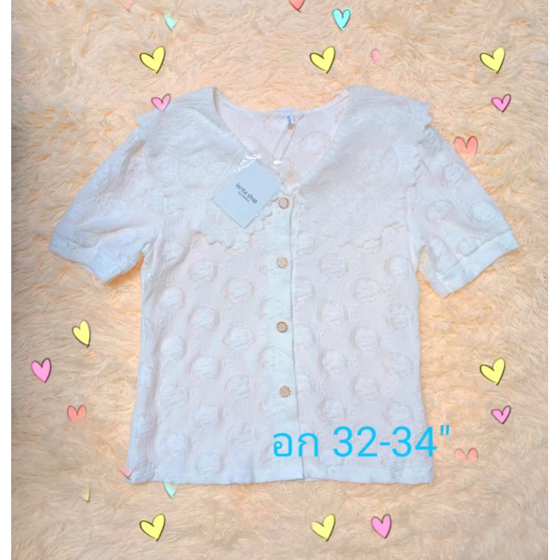 💞lorita shop💞เสื้อคอบัว อก 34"