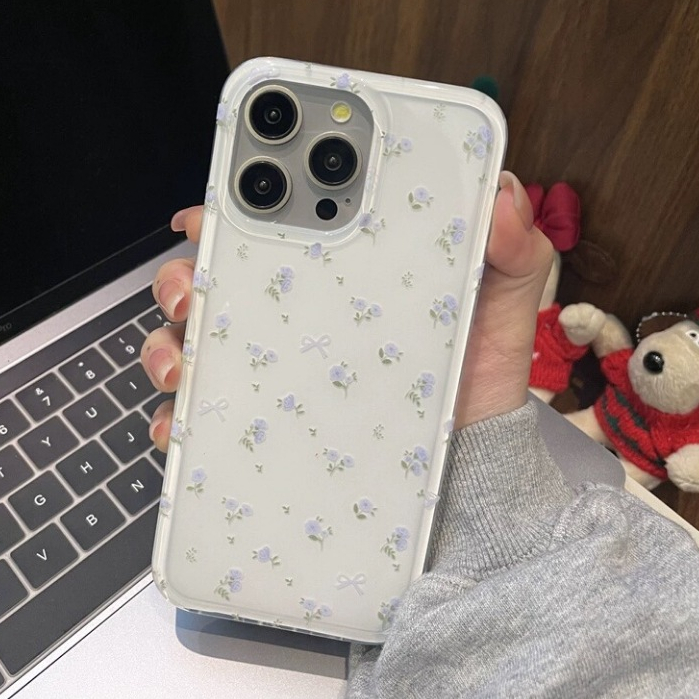 จัดส่งภายใน24ชม ทิวลิป ดอกไม้ ลวดลาย เคส iPhone 14 15 pro max หวานสวย สีขาว แฟชั่น case for iPhone 12 13 เคสไอโฟน