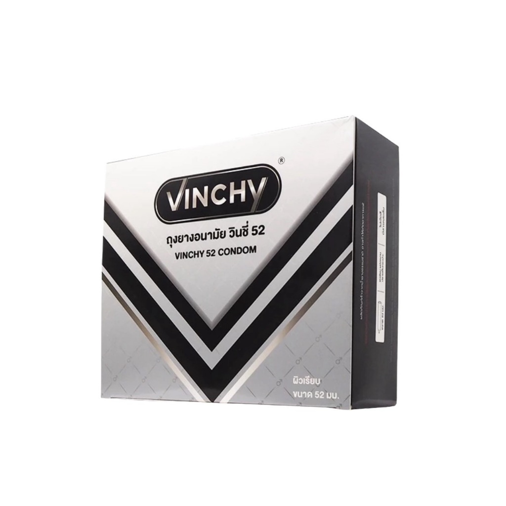 Vinchy Condom ผิวเรียบ ขนาด 49มม//52มม