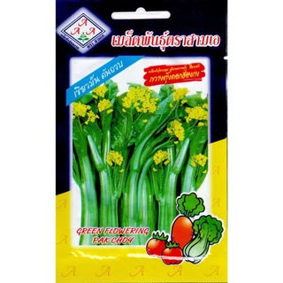 3A (ซื้อ10แถม1) เมล็ดพันธุ์ กวางตุ้งดอกฮ่องกง ขนาด 10 กรัม ประมาณ 3,000 เมล็ด GREEN FLOWERING PAK CGOY กวางตุ้งดอก
