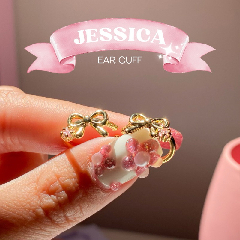 Thelucu Jessica bow ear cuff ต่างหูโบว์แบบคล้อง ไม่เจาะหูก็ใส่ได้