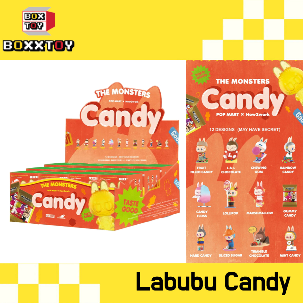 พร้อมส่ง✨ยกบล๊อก🌈 Labubu Candy 🌈   Labubu Candy  ✨ ค่าย popmart blind boxs กล่องสุ่ม art toy
