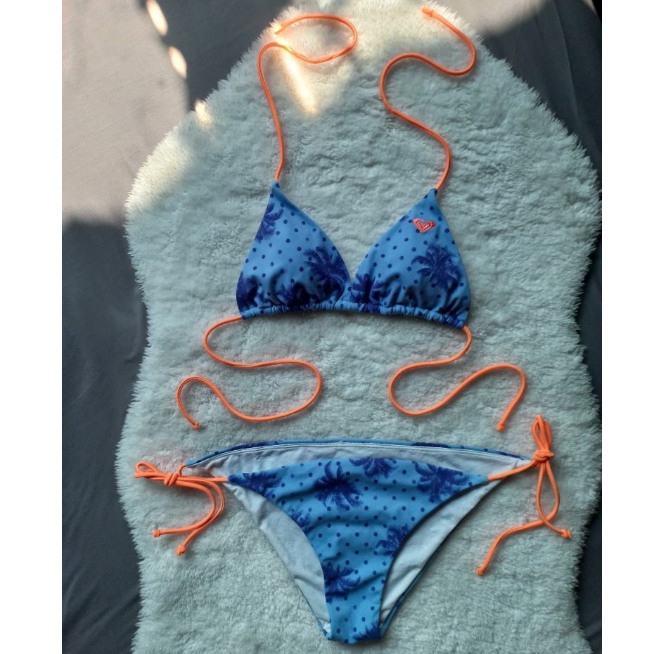 🍒 ชุดว่ายน้ำ บิกินี สีน้ำเงิน แบรนด์ Roxy /Size S 🍒