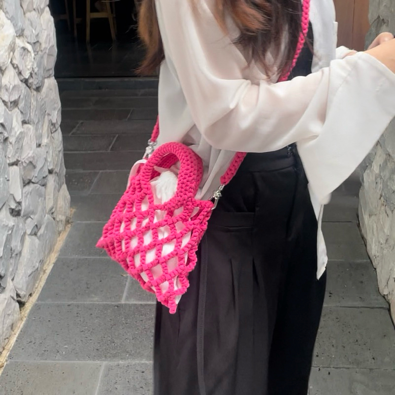 Summer bag [แถมดอกไม้ถักทุกออเดอร์!] กระเป๋าถักสไตล์เกาหลี