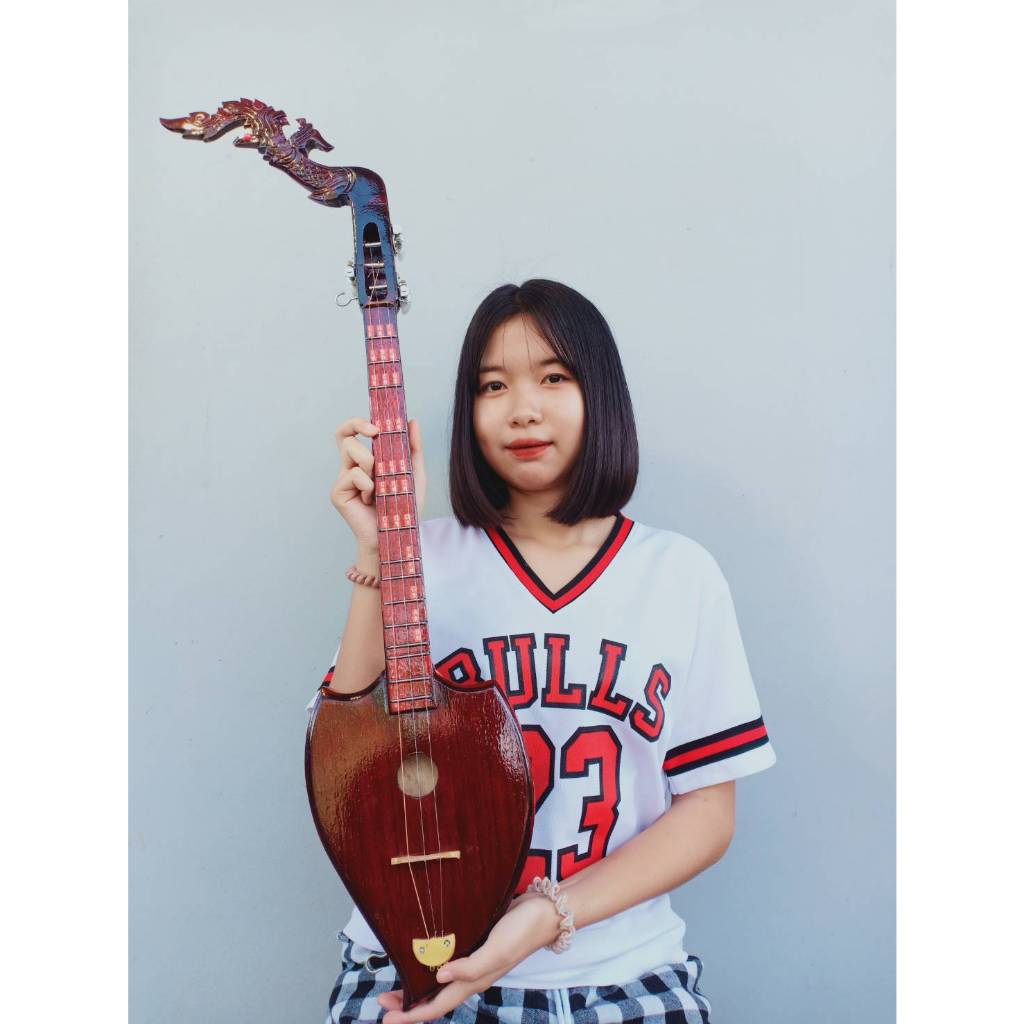 พิณโปร่งแบบฝึกหัดราคาถูกสีแดงงเงา+ปิคคู่มือ