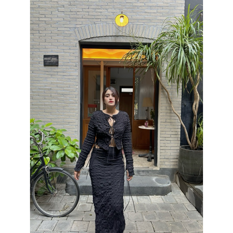 พร้อมส่ง • Seersucker bow tie Set จากแบรนด์IG : Pplain pp.