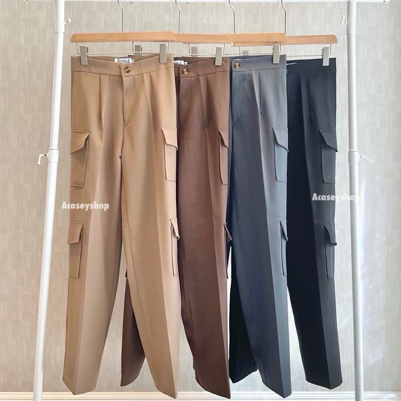 Acasey กางเกงขายาวคาร์โก้ CARGO PANT 4 POCKET🐣 - รูปที่ 4