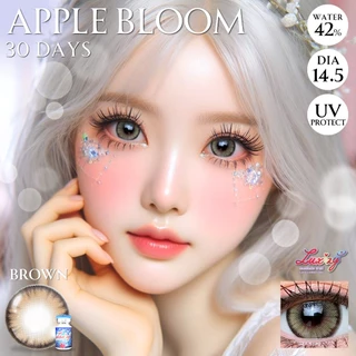 คอนแทคเลนส์ รุ่นตาประกายสวยสุดๆ🌈Apple Bloom🌈 Brown / Gray (Luxzylens) ขนาดกลาง💖