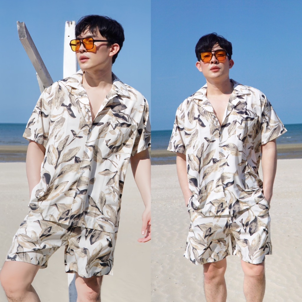 AMTAR ชุดเซ็ตฮาวาย Summer 2026 เสื้อกางเกง ผ้าไหมอิตาลี ใส่ไปทะเล เล่นน้ำสงกรานต์ Fashion Summer Set Clothing Man รูปที่ 4