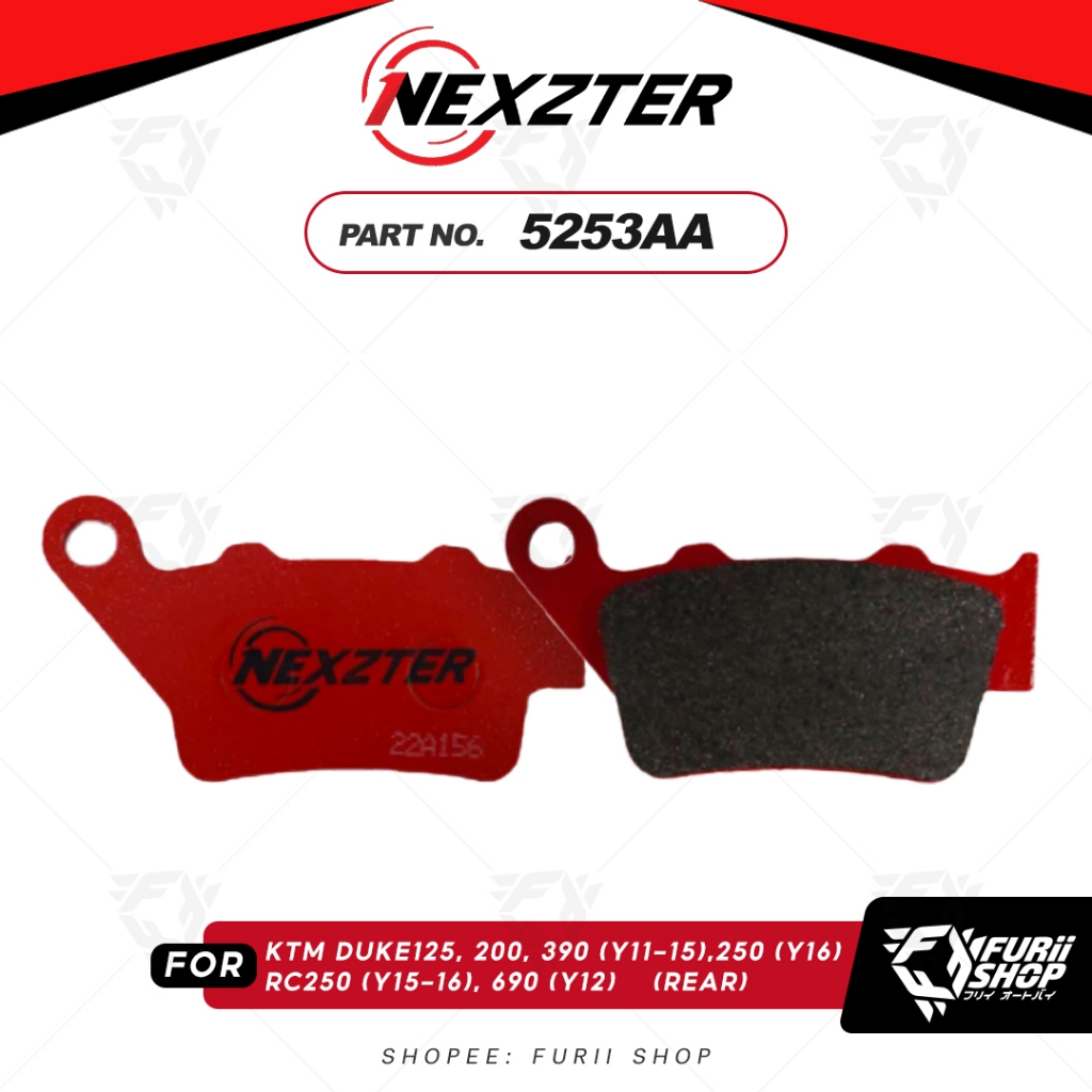 ผ้าเบรกหน้า NEXZTER 5253AA FOR KTM DUKE125, 200, 390 (Y11-15), 250 (Y16), RC250 (Y15-16), 690 (Y12)