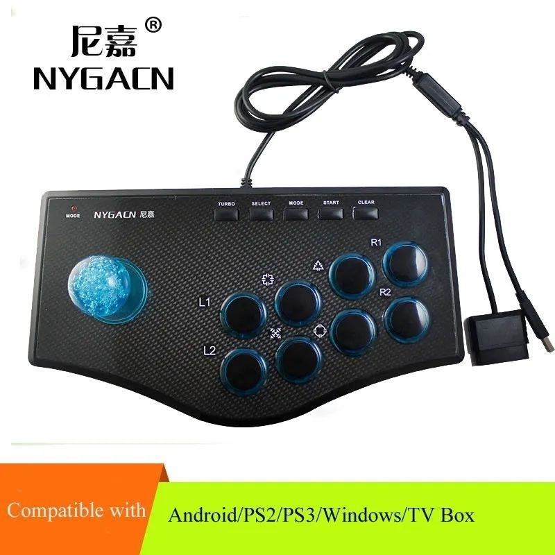 NYGACN จอยArcade เกมอาเขตคอนโทรลเลอร์ USB Rocker จอยสติ๊ก Gamepad Fighting สำหรับUSB/PC/Android