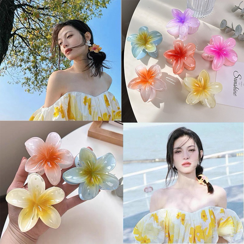 พร้อมส่งจากไทย กิ๊บหนีบผมลายดอกไม้สีสันสดใสสุดน่ารัก หลากสี กิ๊บดอกไม้ หนีบดอกไม้