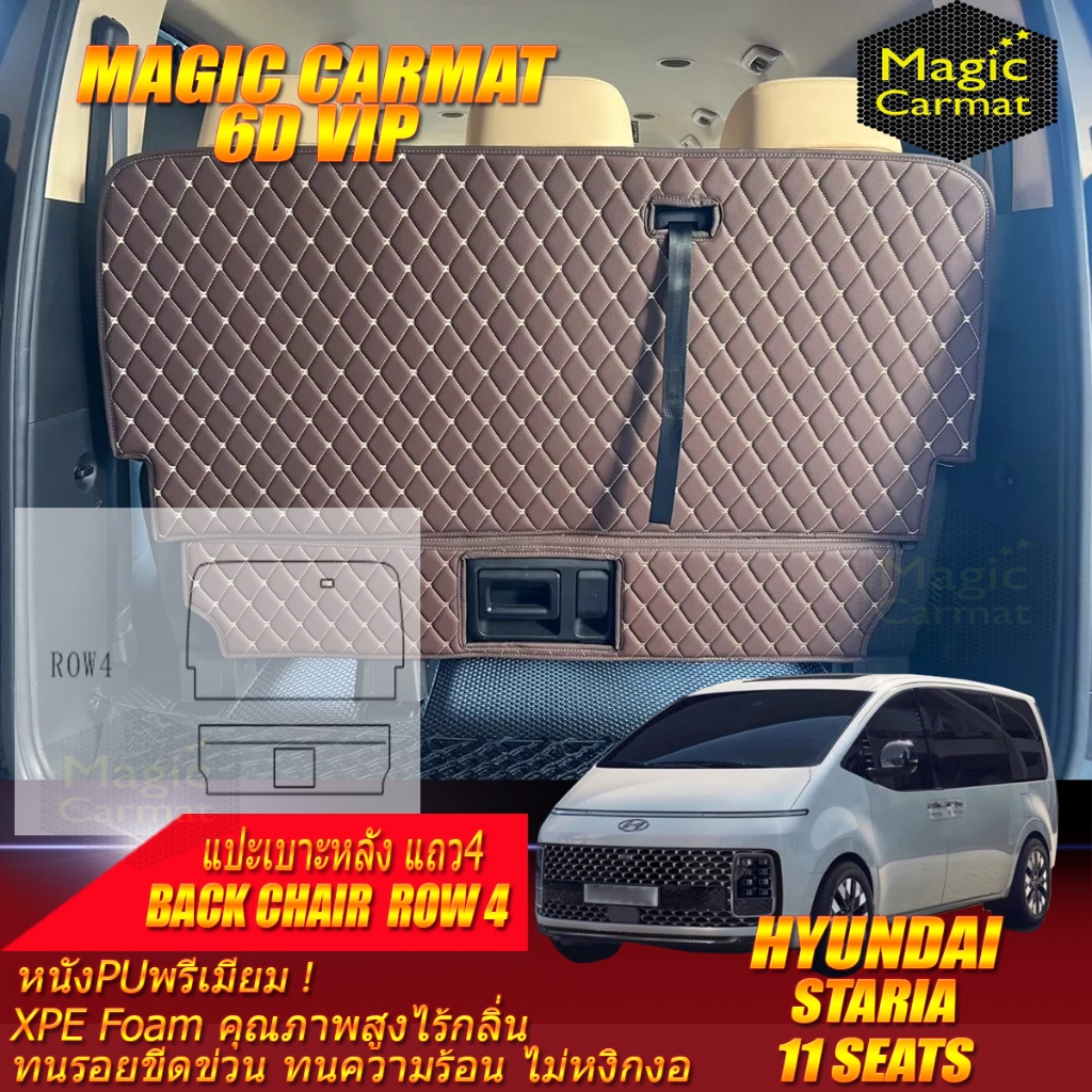 Hyundai Staria 11 Seat 2021-ปัจจุบัน Back Chair ชิ้นแปะเบาะหลัง พรมรถยนต์ Hyundai Staria พรม6D Magic