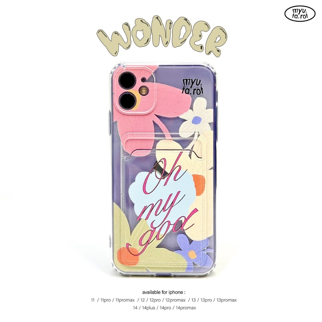 myutarot เคสมือถือใส่บัตร สำหรับไอโฟน ลาย Wonder เคสมือถือ เคสใส่การ์ด เคสน่ารัก