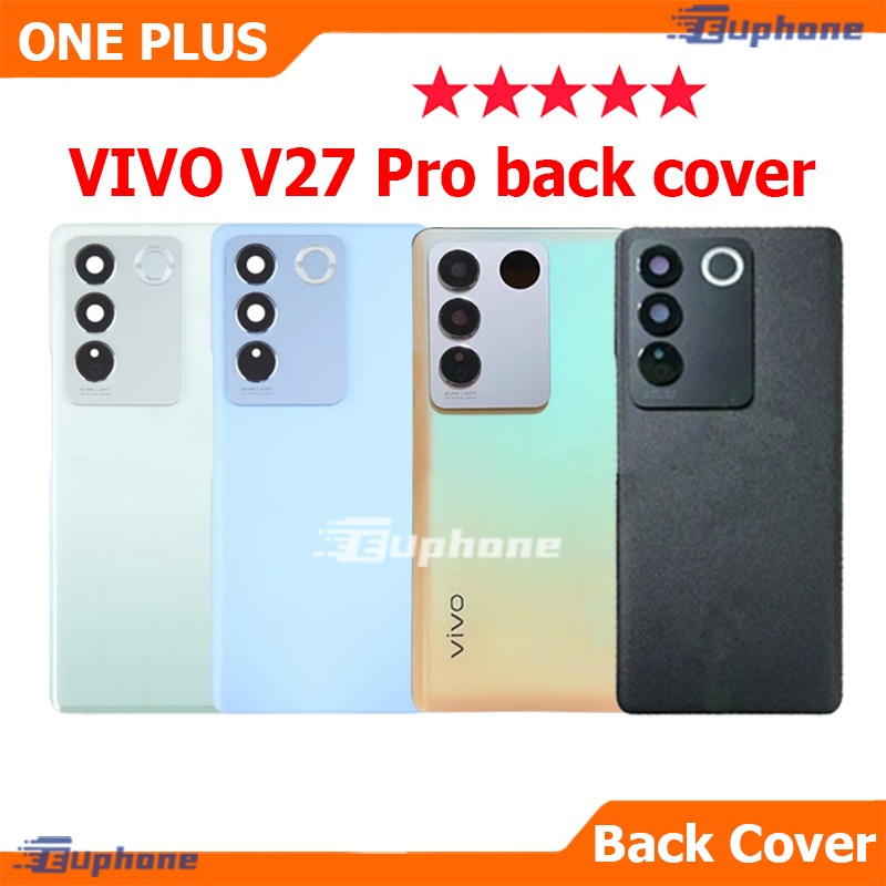 ใหม่ ฝาครอบแบตเตอรี่ด้านหลัง vivo V27Pro battery back cover for vivo V27 Pro ติดเลนส์